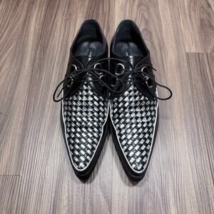 DSQUARED2 Rare Runway Lace Up Shoes Black Silver EU 41.5